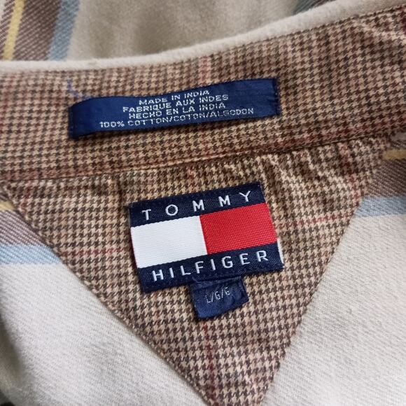 Vintage Tommy Hilfiger Crest Pocket Button Down Shirt SZ L Striped Cotton Collar - Picture 8 of 10